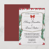 Rode Poinsettia Floral kerstfeest Waterverf bruilo Kaart (Voorkant / Achterkant)