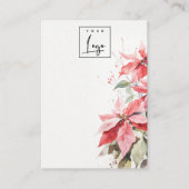 Rode Poinsettia Florals Logo Blank Sieradenhouder Visitekaartje (Voorkant)