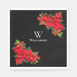 Rode poinsettia gepersonaliseerd servet