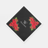 Rode poinsettia gepersonaliseerd servet (Hoek)
