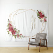 Rode Poinsettia Gouden Bruidsfeest Fotohokje Requi Wandkleed (In Situ (horizontaal))