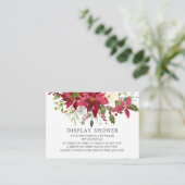 Rode Poinsettia Holly Vrijgezellenfeest Display Do Informatiekaartje (Staand voorkant)