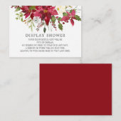 Rode Poinsettia Holly Vrijgezellenfeest Display Do Informatiekaartje (Voorkant / Achterkant)