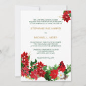 Rode Poinsettia Kardinaal Kerstbruiloft Uitnodigin Kaart (Voorkant)