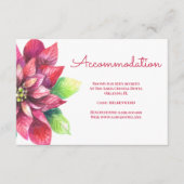 Rode Poinsettia Kerst Accommodatie Informatiekaartje (Voorkant)