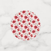 Rode poinsettia Kerst Bloemen Bessen Vakantie Confetti (Kleine voorkant)