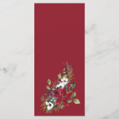 Rode Poinsettia Kerst Bloemen Bruiloft Menu Kaart (Achterkant)
