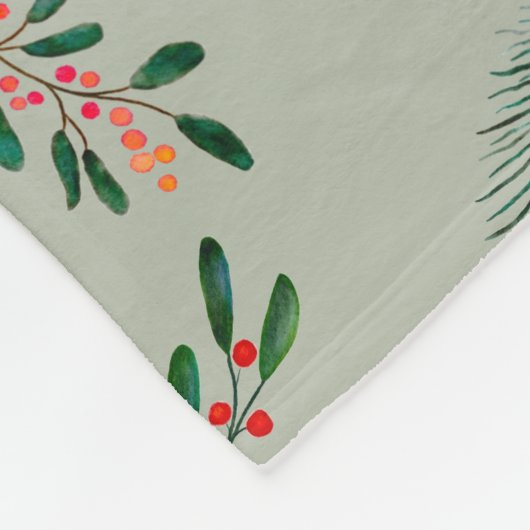 Rode Poinsettia Kerst Bloemen Fleece Deken (Hoek)