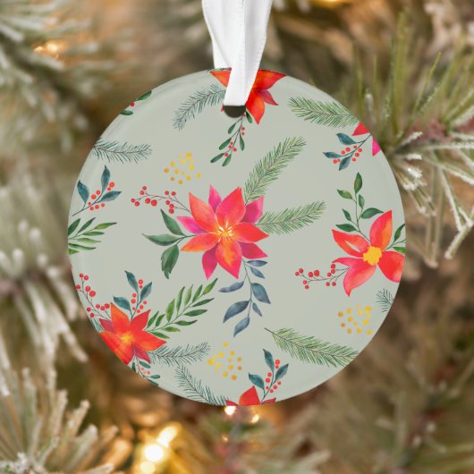 Rode Poinsettia Kerst Bloemen Ornament (Boom)