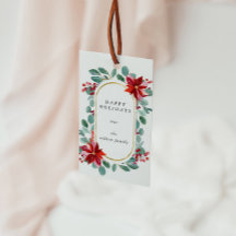 Rode Poinsettia Kerst Bloemstuk Initiaal