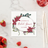 Rode Poinsettia Kerst Bruidsfeest Papieren Servetj Servet (Insitu)