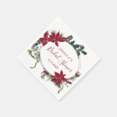 Rode Poinsettia Kerst Bruidsfeest Papieren Servetj Servet (Hoek)