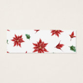 Rode Poinsettia Kerst Bruiloft Website Mini Visitekaartjes (Achterkant)
