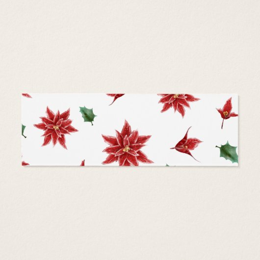 Rode Poinsettia Kerst Bruiloft Website Mini Visitekaartjes (Achterkant)