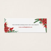Rode Poinsettia Kerst Bruiloft Website Mini Visitekaartjes (Voorkant)