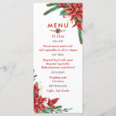 Rode Poinsettia Kerst Huwelijksmenu Menu (Voorkant)