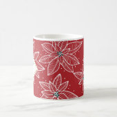 Rode Poinsettia Kerst Initiaal Mok (Center)