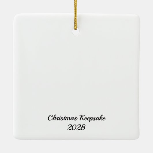 Rode Poinsettia Kerst Keepsake Keramisch Ornament (Achterkant)