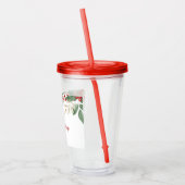 Rode Poinsettia Kerst Vakantie Acryl Tumbler Acryl Drinkbeker (Links)