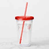 Rode Poinsettia Kerst Vakantie Acryl Tumbler Acryl Drinkbeker (Achterkant)