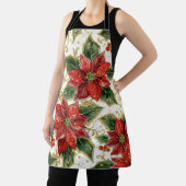 Rode Poinsettia kerstbloemen Schort (Insitu)