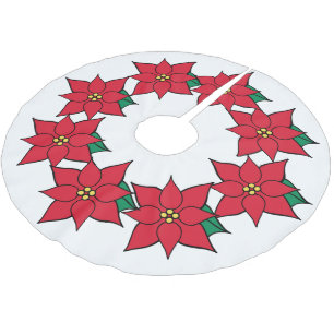 Rode Poinsettia Kerstboom Vloerkleed Decoratie Rok