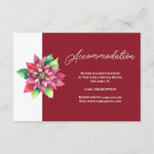 Rode Poinsettia Kerstbruiloft Accommodatie Informatiekaartje (Voorkant)