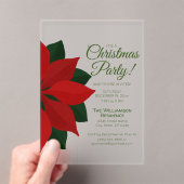 Rode Poinsettia Kerstfeest uitnodiging (Insitu (Draagbaar))