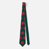 Rode Poinsettia Kersthalsdoek Stropdas (Voorkant)