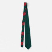 Rode Poinsettia Kersthalsdoek Stropdas (Achterkant)