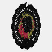 RODE POINSETTIA KERSTKRANS, GEPERSONALISEERD ORNAMENT KAART (Rechts)