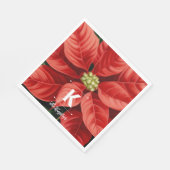 Rode Poinsettia Kerstmis gepersonaliseerd monogram Servet (Hoek)