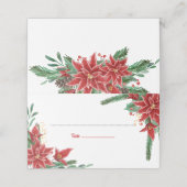 Rode Poinsettia Kerstmis | Wedding Place Card Plaatskaartje (Buitenkant ongevouwen)
