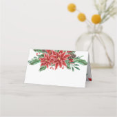 Rode Poinsettia Kerstmis | Wedding Place Card Plaatskaartje (Achterkant)