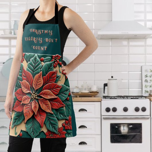 Rode Poinsettia Kerstschort Schort