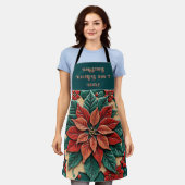 Rode Poinsettia Kerstschort Schort (Gedragen)