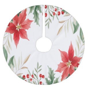 Rode Poinsettia Kerstvakantie Boomkleed Kerstboom Rok