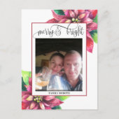 Rode Poinsettia Kerstvakantie Briefkaart (Voorkant)