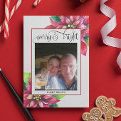 Rode Poinsettia Kerstvakantie Briefkaart