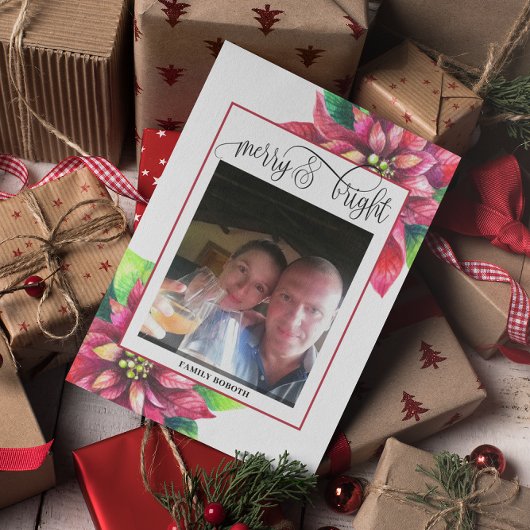 Rode Poinsettia Kerstvakantie Briefkaart