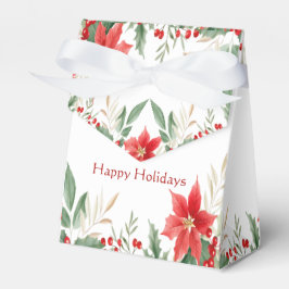 Rode Poinsettia Kerstvakantie Cadeaubox Bedankdoosjes