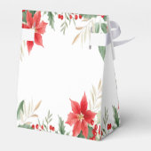 Rode Poinsettia Kerstvakantie Cadeaubox Bedankdoosjes (Achterkant)