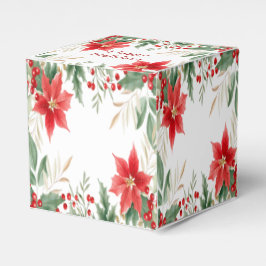 Rode Poinsettia Kerstvakantie Cadeaubox Bedankdoosjes