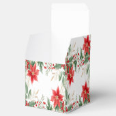 Rode Poinsettia Kerstvakantie Cadeaubox Bedankdoosjes (Geopend)