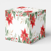 Rode Poinsettia Kerstvakantie Cadeaubox Bedankdoosjes (Achterkant)