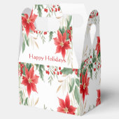 Rode Poinsettia Kerstvakantie Cadeaubox Bedankdoosjes (Geopend)