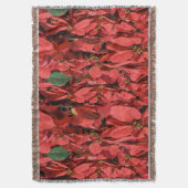 Rode Poinsettia Kerstvakantie Deken Gooi (Voorkant Verticaal)