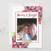 Rode Poinsettia Kerstvakantie Kaart (Voorkant)