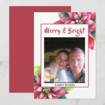 Rode Poinsettia Kerstvakantie Kaart