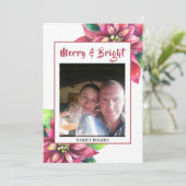 Rode Poinsettia Kerstvakantie Kaart (Staand voorkant)